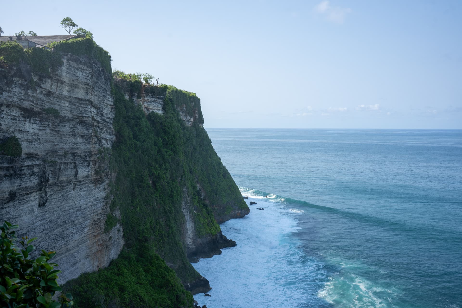 Limestone cliffs above the ocean at Uluwatu, Bali
